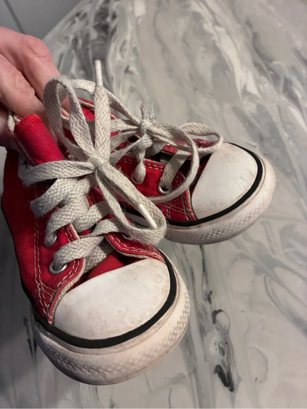 Kids Red Canvas High-Top Sneakers Chucks